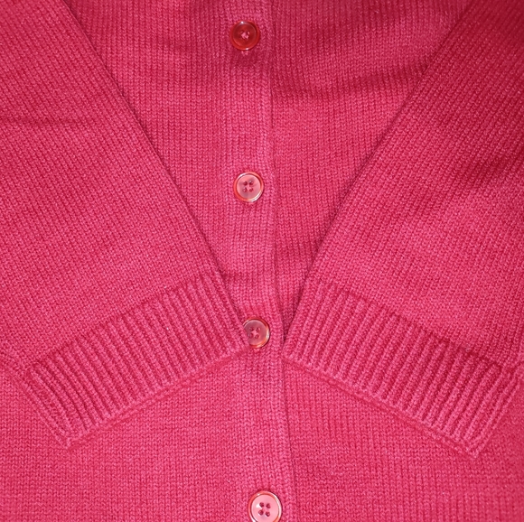 🆕Talbots | Lambswool Fair Isle Holiday Nordic Cardigan Sweater in Red Size 2XP - Picture 10 of 10